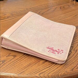 Vintage Y2K Limited Too Pink Glitter Binder Zippered Folder School Office Travel